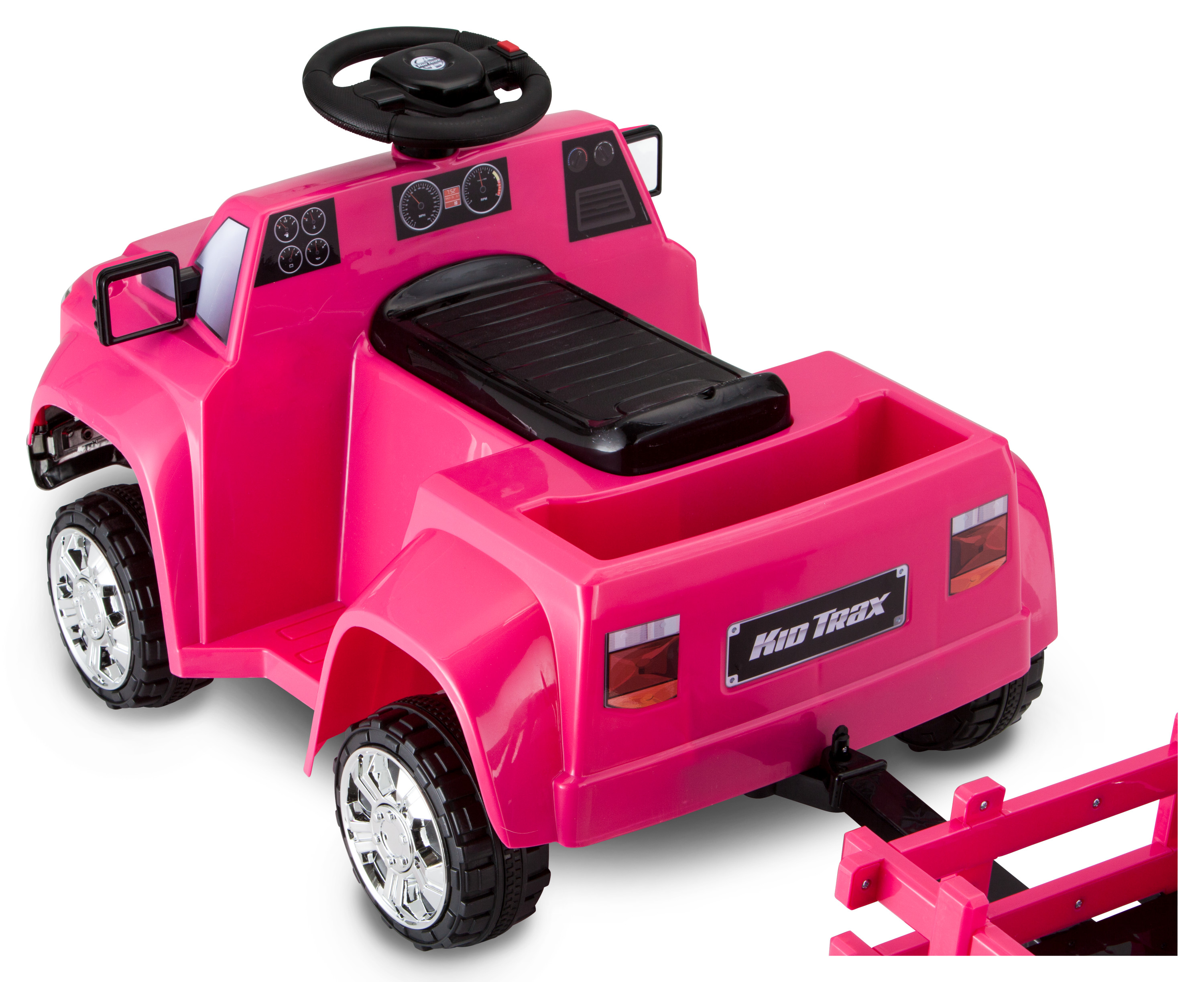 Heavy Hauling Truck with Trailer Toddler Ride-On Toy by Kid Trax, pink - image 4 of 8