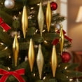 thumbnail image 3 of Northlight 8ct Gold Shatterproof 4-Finish Christmas Finial Drop Ornaments 6" (152mm), 3 of 3