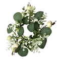 thumbnail image 1 of Spring Greenery Candle Ring Wreath Leaves Garland Pillar Holder For Wedding Table Centerpiece Home, 1 of 4