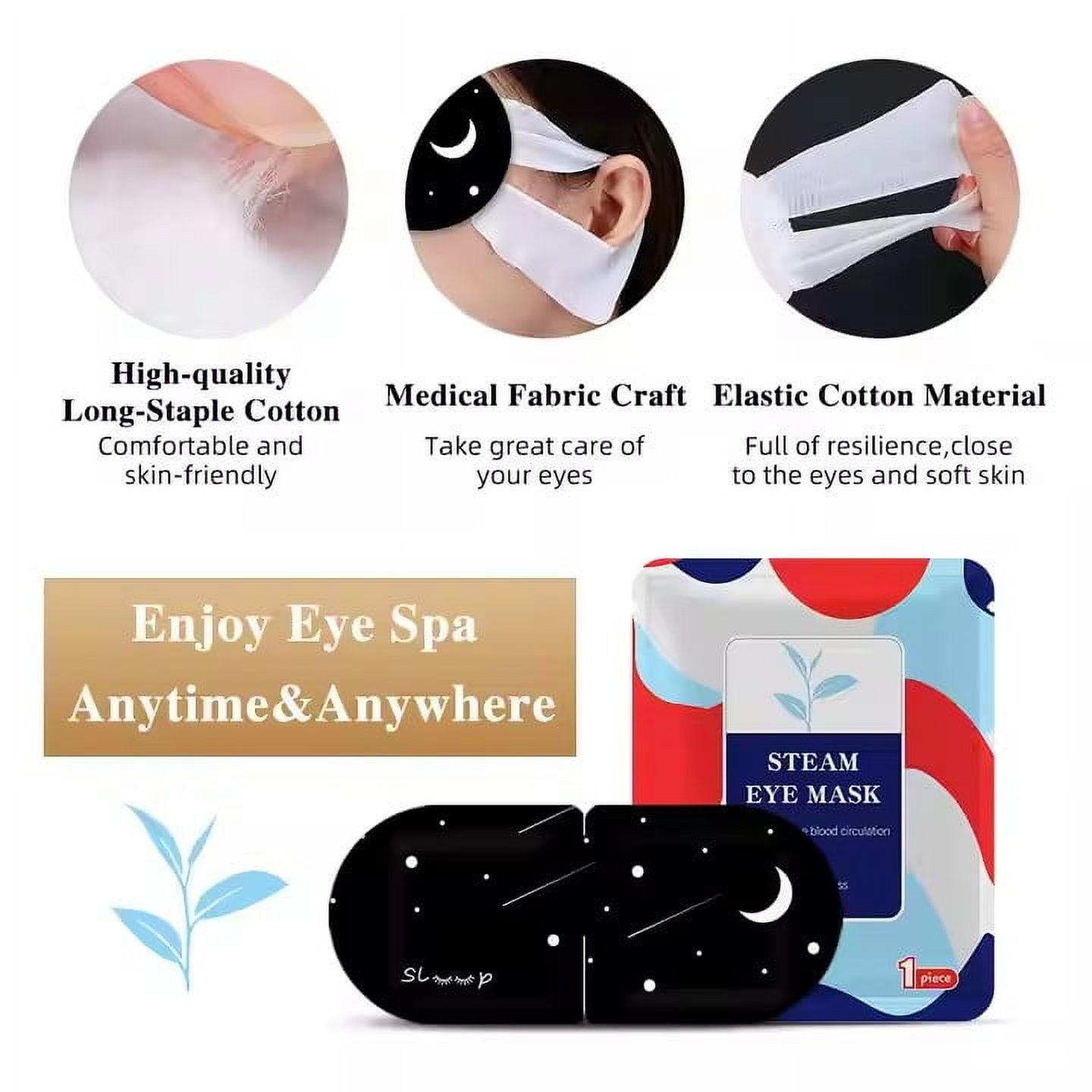 60 Packs Steam Eye Masks For Dry Eyes SPA Warm Sleep Disposable Heated Eye Mask Unscented