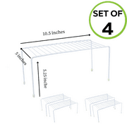 Evelots Wire Rack Cabinet Shelf Organizer Set of 4 White Kitchen Organization, Bathroom Cabinet Organizer, Food Pantry Organization and Storage Shelves