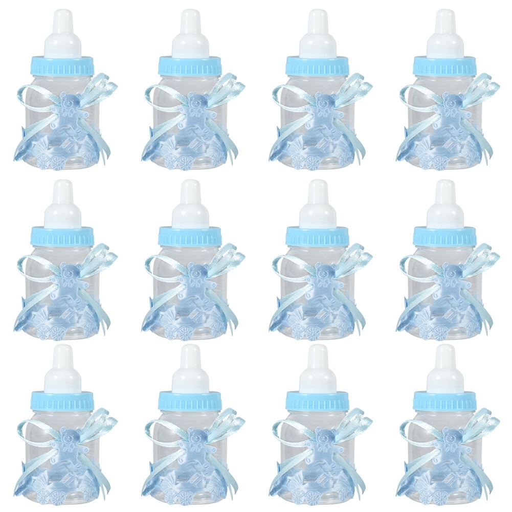 Candy Box 2 Colors 50Pcs Candy Chocolate Bottles Feeder Style for Baby Shower Favors Boy Girl Baby Birthday Parties Decoration Blue 