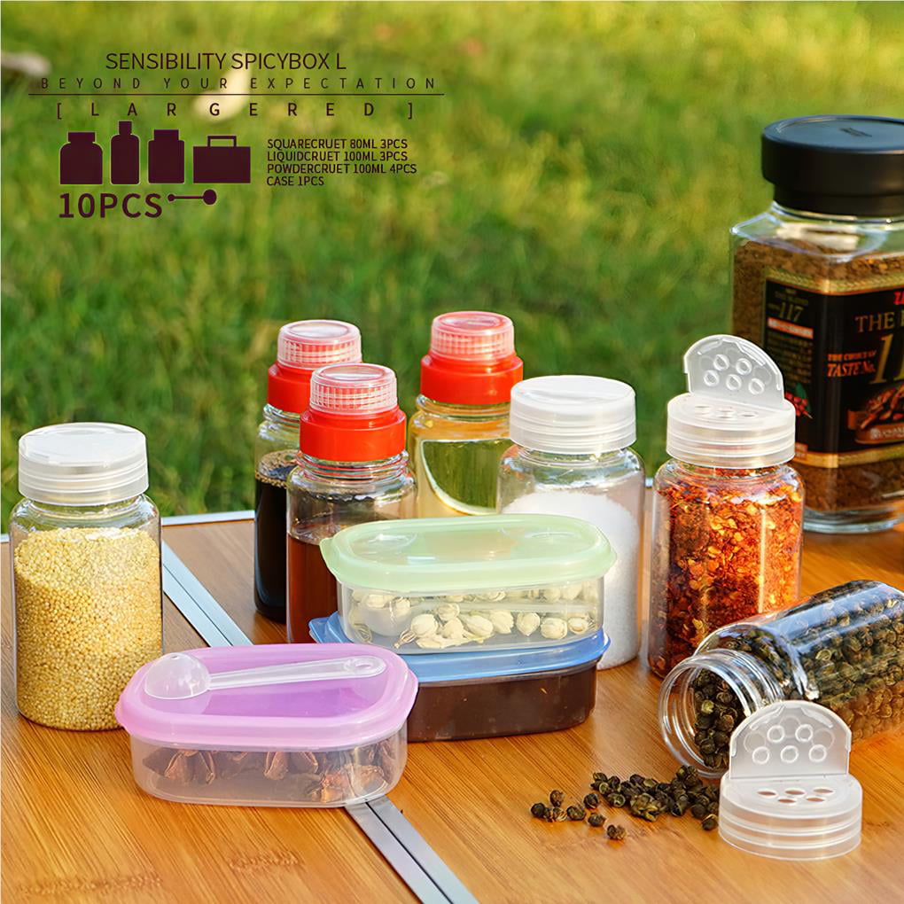 1set Portable spice jars for BBQs and picnics, lightweight and unbreakable spice  jars!