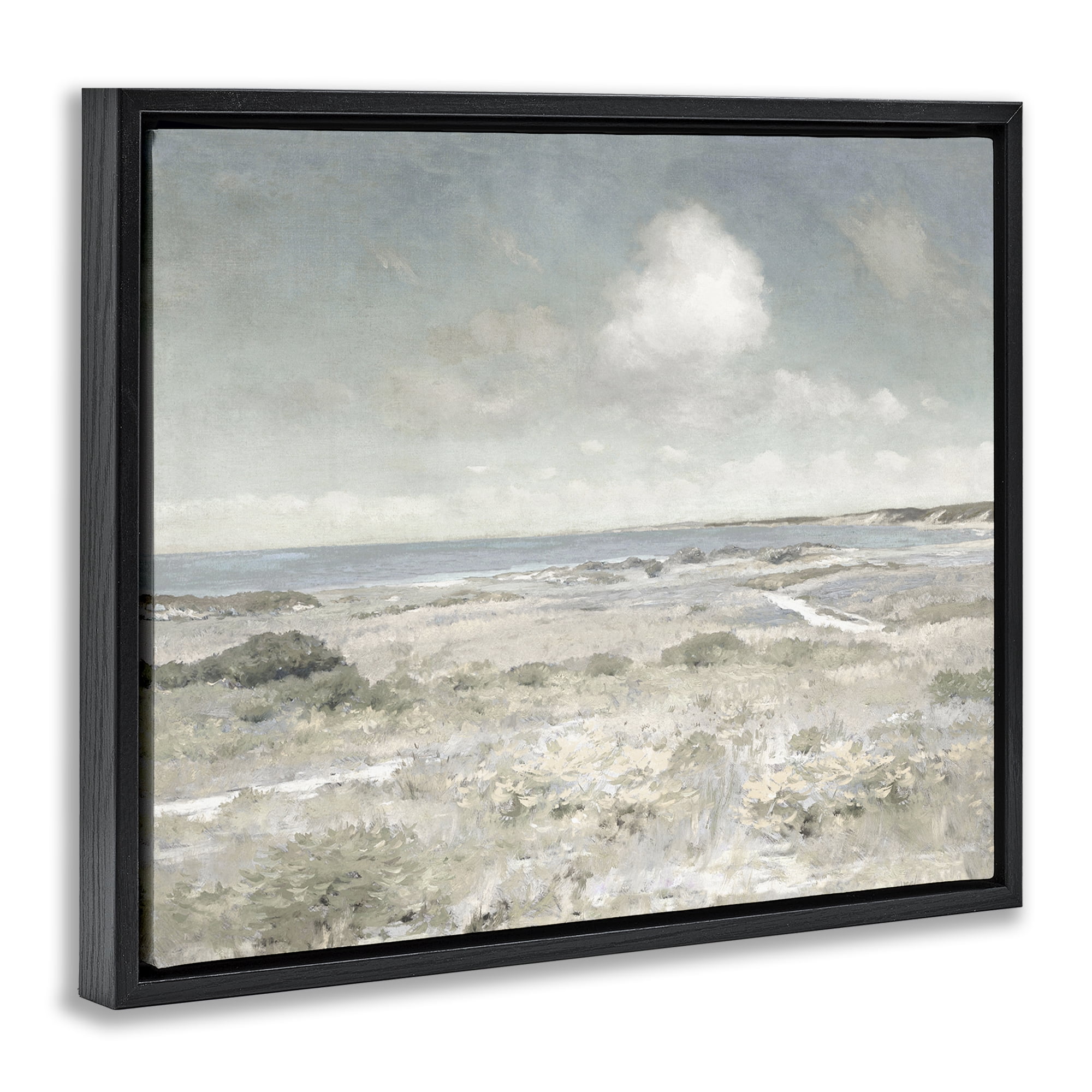 Stupell Industries By The Shore Neutrals Black Framed Floater Canvas Wall Art, design by Christy McKee