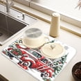 thumbnail image 6 of Ryvnso Christmas Trees Santa Claus Dish Drying Mat for Kitchen Countertop 16x18 Small Dish Pad Drainer Rack Dish Sink Mats, 6 of 7