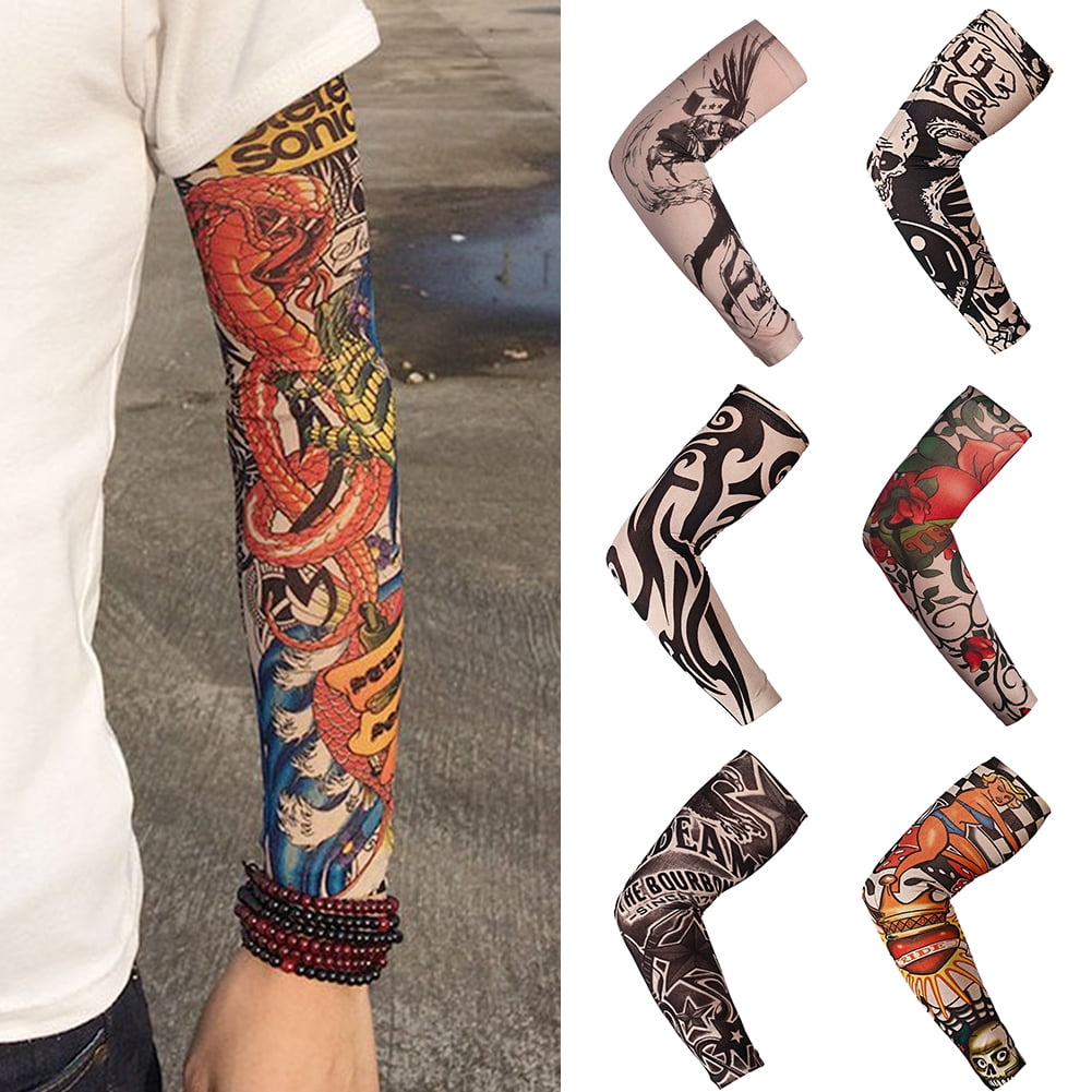 1PC Tattoo Sleeve Cycling Sunscreen UV Protection Sport Elastic Arm Sleeves 
