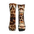 thumbnail image 2 of Women's Men's Dark Giraffe Print Colorful Novelty Pattern Crew Athletic Socks, 2 of 7