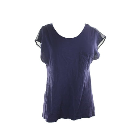 - Kiind Of Midnight Cap-Sleeve Kelan Cinch Back Tee S
