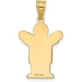 thumbnail image 3 of 14k Yellow Gold Solid Satin Engravable Boy Charm - 25mm - 1.6gm, 3 of 6