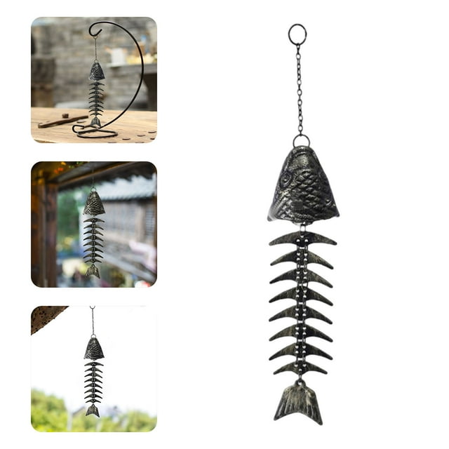 KER Fish Bone Wind Chime Unique Retro Wind Chime With Skeleton Design For Garden Courtyard And Porch Outdoor Hanging