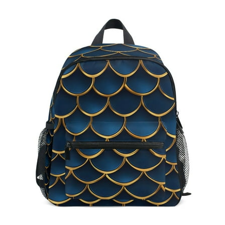 ALAZA 3d Dragon Scales Blue School Backpack Small Bookbag Mini Bags