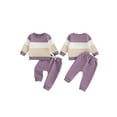thumbnail image 2 of Baby Toddler Boys Spring Fall 2 Piece Outfits 0 6 12 18 24 Months 2T 3T Contrast Color Long Sleeve Sweatshirt and Elastic Pants Clothing Set, 2 of 9