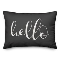 Creative Products Hello Script Black and White 14x20 Indoor / Outdoor Pillow
