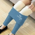thumbnail image 5 of VEKDONE Fashion Letter Print Leggings for Women Fall Winter High Waisted Stretchy Tights Sherpa Lined Fleece Warm Long Pants Trendy Slim Yoga Pant Light Blue XXL, 5 of 7