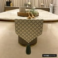 thumbnail image 6 of The HomeCentric Decorative Grey Table Runner 6 Seater Table Runner (14 x 72 inch) Embroidery & Lattice Table Runner, Linen fabric Table Linen, Geometric Modern - Geometrix Threads, 6 of 10