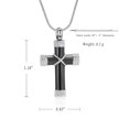 thumbnail image 2 of Rope Winding Cross Cremation Ashes Urn Pendant Necklace Memorial Keepsake Jewelry Lord’s Prayer Cross Ashes Necklaces, 2 of 7