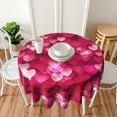 thumbnail image 3 of Valentine''s Day Love Heart Round Tablecloth 60 Inch, Washable Polyester Table Cloth Cover, Water Resistant Spill Proof Table Cloth for Kitchen Holiday Dining Room Party Picnic Decor, 3 of 6