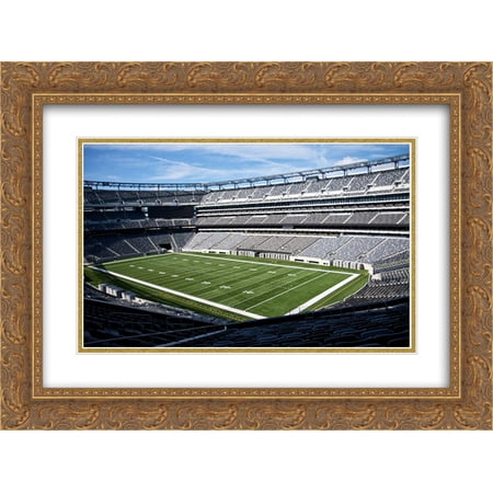 MetLife Stadium 2x Matted 24x20 Gold Ornate Framed Art Print from the Stadium Series