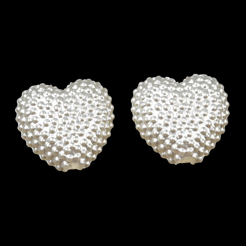 1000pc ABS Imitation Pearl Beads Heart 11x12x5mm Hole: 2mm
