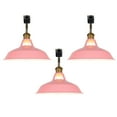 thumbnail image 1 of FSLiving J-Type Track Lighting E26 Base Industrial Adjustable Angle Lamp Pink Metal Shade with Gold Bronze Socket Track Light Fixture for Slope Ceiling Gimbal,Bulb and Track Not Included - 3 Lights, 1 of 6