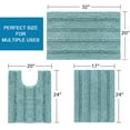 thumbnail image 4 of PrimeBeau Bathroom Rugs Sets Thick Striped Non Slip Soft Absorbent Chenille Bath Mat Set for Tub, Shower, and Toilet, 4 of 8