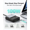 thumbnail image 3 of Power Strip imokin 100 W GaN USB-C de 6 puertos con protector contra sobretensiones, 3 of 8
