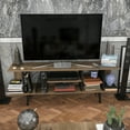 thumbnail image 3 of Akya 63" Modern Wood TV Stand for 65+ inch TV with Solid Wood Legs Walnut & Black, 3 of 5
