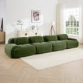 thumbnail image 2 of Lincordor 4-seater sofa, made of soft corduroy fabric, ergonomic design, fully compressed and vacuum packed, free combination without assembly, suitable for bedroom and study,Green, 2 of 9