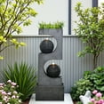 thumbnail image 2 of Water Fountains Modern Waterfall Water Feature Outdoor Large Fountain with Lights for Patio Yard Deck Porch Pool, Home Decor, 2 of 6