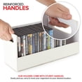thumbnail image 4 of Caja de almacenamiento de DVD Stock Your Home de piel sintética blanca, 4 of 7