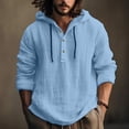 thumbnail image 2 of Rggeeun Mens Shirts Male Shirt Hooded Shirt Long Sleeve Casual Hooded Shirt For Spring Autumn Men Solid Color Comfort Tops, 2 of 9