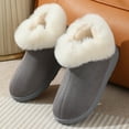 thumbnail image 7 of Ticikt Women Men Ankle Bootie Slipper Plush Warm Indoor Outdoor Shoes Comfy Fleece Lined Memory Foam Slipper with Anti-Slip Sole,Color:Grey,Size:8, 7 of 7