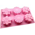 thumbnail image 1 of Molde de silicona Foohvr con forma de flor 6 paquetes color rosa, 1 of 5