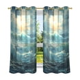 thumbnail image 2 of Ocean Blue Blackout Curtains 63 inch Length 2 Panels Window Decoration Curtains for Bedroom Living Room, 2 of 6