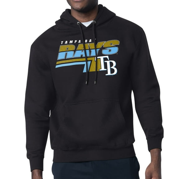 Men's Starter Black Tampa Bay Rays Logo Push Graphic Hoodie