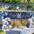 thumbnail image 2 of Specool 60th Birthday Party Decoration Kit, Navy Blue Silver, 60 Count, 2 of 7