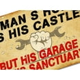 thumbnail image 4 of Vintage Funny Metal Signs Garage Man Cave Decor gift for Men Wall Art Aluminum 12" x 8" A Man's Home is His Castle, 4 of 4