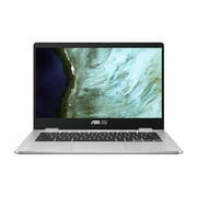 ASUS C423 Chromebook, 14" Intel Celeron N3350, 4GB DDR4, 64GB eMMC, Silver Metal, Chrome OS, C423NA-WB04