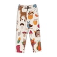 thumbnail image 4 of Disketp Hello Autumn Print Women'S Comfy Pajama Pants Casual Drawstring Palazzo Lounge Wide Leg Pants, 4 of 9
