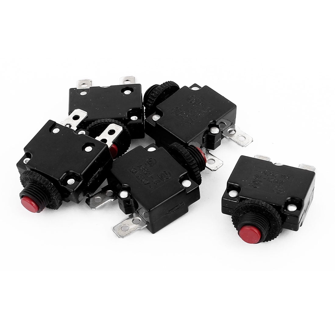 5pcs AC 250V 10A Circuit Breaker Current Overload Protector Switch Red Button