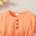 thumbnail image 5 of NZRVAWS 7T Little Girls Summer Dress 7T Girls Short Sleeve Dress Solid Color Dress Orange, 5 of 7