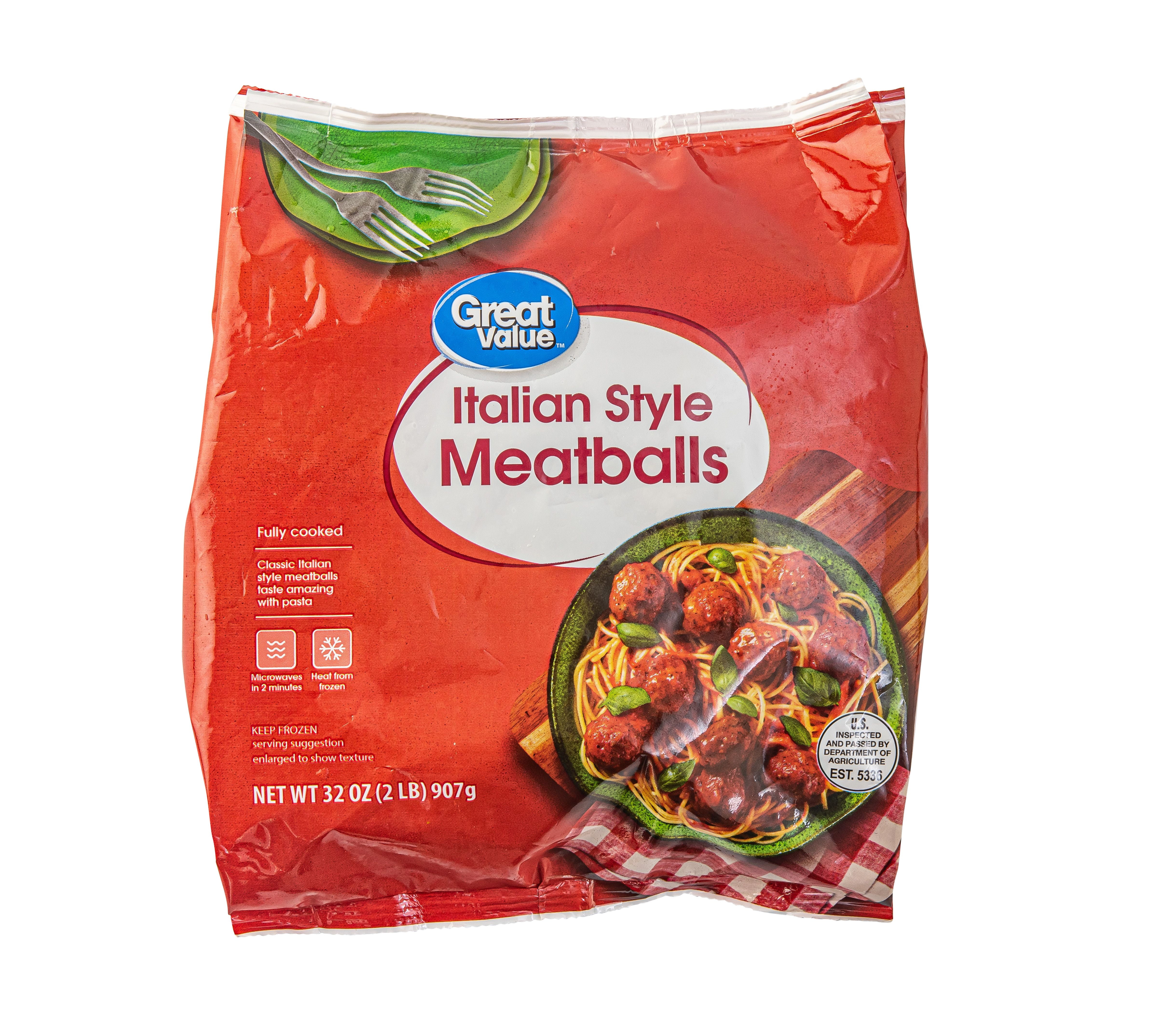 Great Value Fully Cooked Italian Style Meatballs, 32 oz (Frozen)
