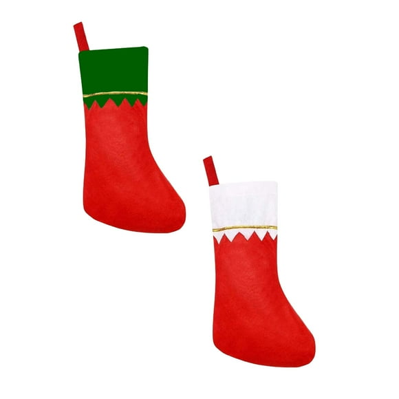 PMUYBHF Gel Socks Crew Socks Women Athletic Yoga Socks for Women Non Slip Christmas Stocking Bag Big Stocking Rim Green Gold Thread Christmas Stocking Non Woven Decorative *2Pcs