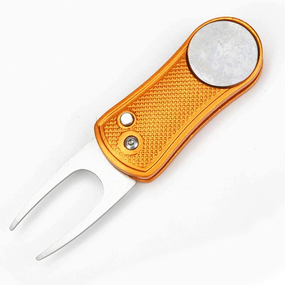Stainless Steel Golf Repair Tool Switchblade Foldable Golf Pitchfork