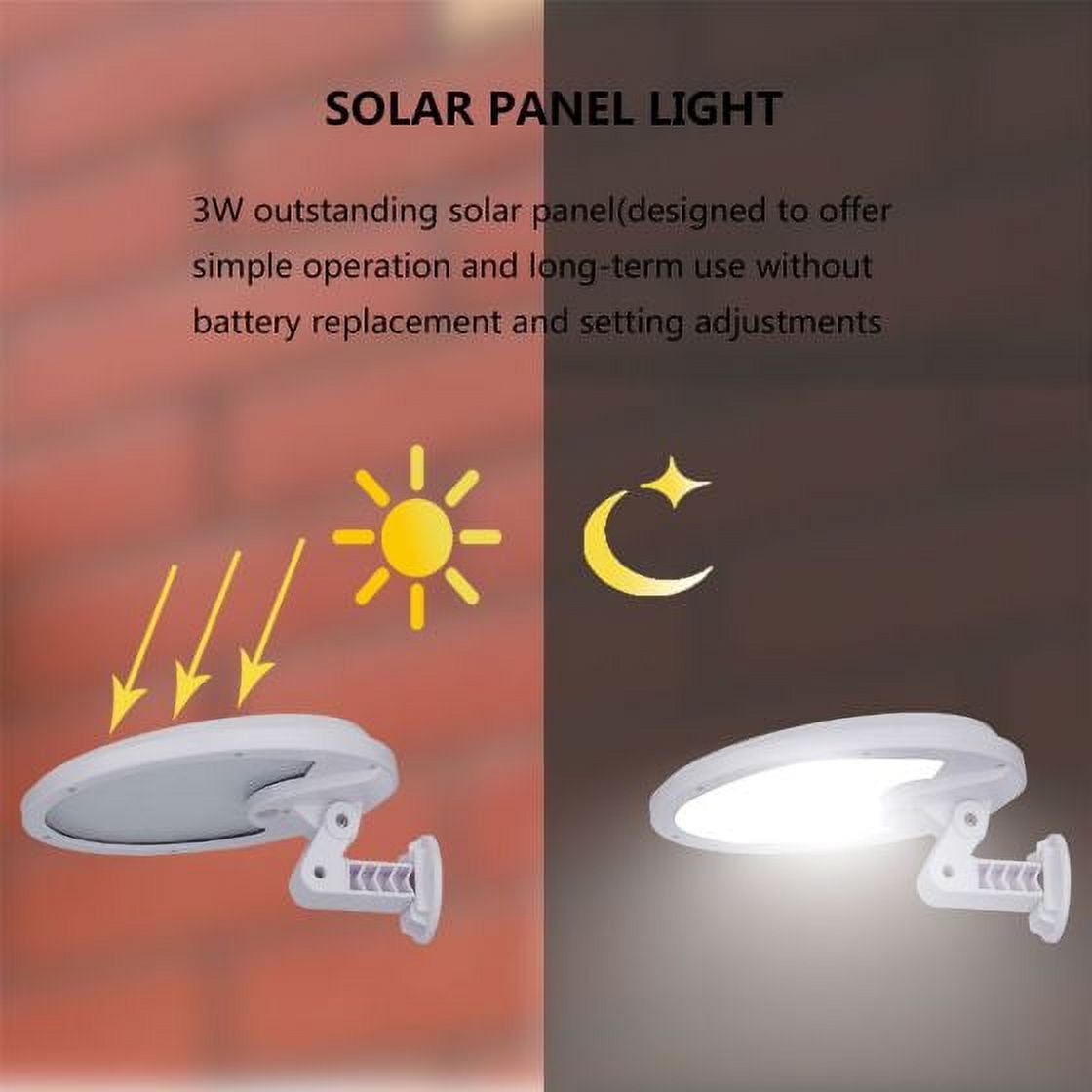 LED Solar Light Outdoor Motion Activated Security Floodlight – Self-Contained Solar Powered LED Light with Dusk-to-Dawn & Motion Sensor, Black Outdoor Solar Lighting
