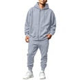 thumbnail image 2 of HAJWOH Sweatsuits for Mens Full Zip Drawstring Casual Hooded and sweatpants with Pockets Running Jogging Sport Comfort Suit, 2 of 5
