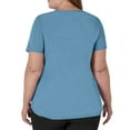 thumbnail image 3 of Womens Scrub Tops Summer Casual Solid Color Short Sleeve V Neck Nurse Uniform Work Blouse Loose Workout Pullover Shirt M Polyester, 3 of 4