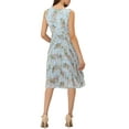 thumbnail image 3 of INSPIRE CHIC Women's Dress Summer Floral A-Line Knee Length Sleeveless Pleated Midi Dress XL Blue, 3 of 6