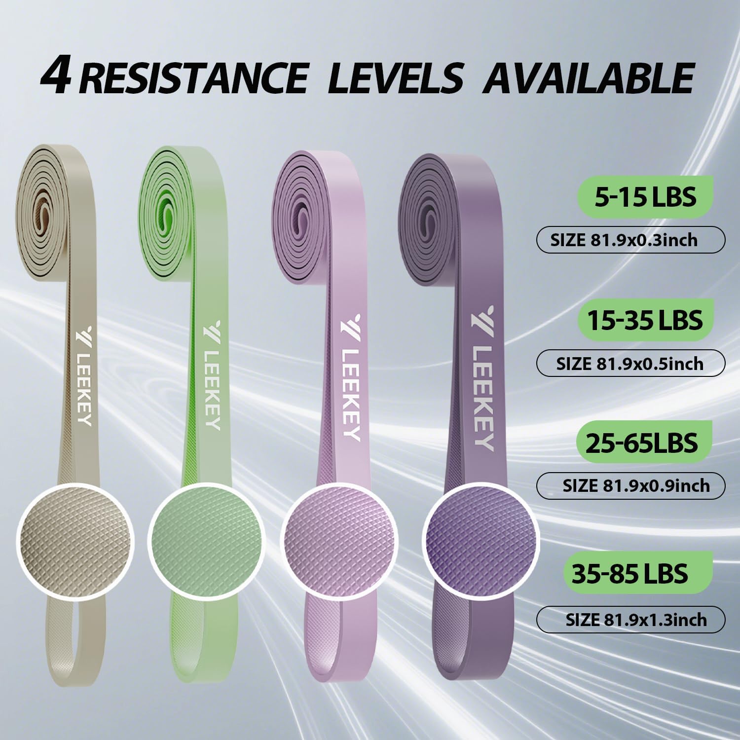 JJEAN-Resistance Bands, Exercise Bands with Bag, 5-85LB Home Strength Bands for Working Out,Travel、Gym Room、Physical Therapy -USA Original Patent