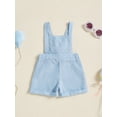thumbnail image 2 of aturustex Toddler Baby Boys Girls Suspender Shorts 0 6M 12M 18M 2T 3T Infant Classic Stripe Print Jumpsuit Sleeveless Overall Shorts Square Neck RompeLoose Casual Daily Spring Summer Ouftits, 2 of 7